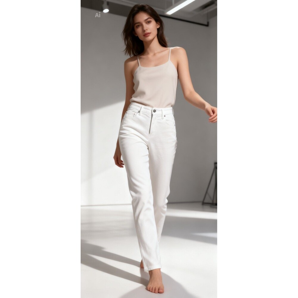 Abercrombie & Fitch Women’s High Rise Skinny White Denim Jeans 5-Pocket